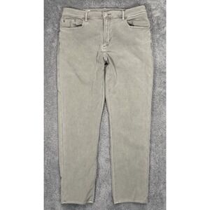 Faherty Stretch Terry 5-Pocket Pants Mens 38x31 Gray Slate Straight Leg Casual